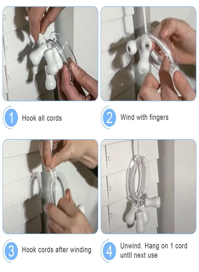 Giokyi 12 Pack Blind Cord Winder, Safety Baby Proof Blinds String Holder, Transparent Anti-Entanglement Cord Organizer for Blinds/Shades, Blind Cord Wrap Cleat Alternative (No Wall Damage, Pet-Friendly) - Image 3